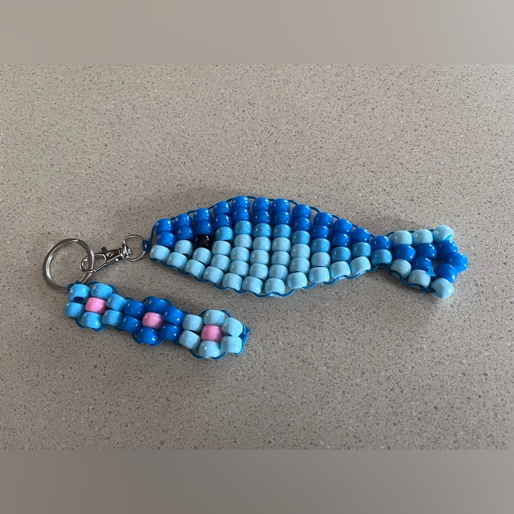 🩵💙 Handmade Pony Beans Fish Keychain 🩵💙 - Picture 2 of 8